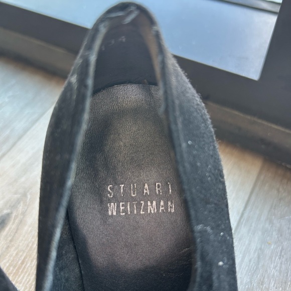 Stuart Weitzman Black Suede Women's Shoes with Zipper Detail - Picture 6 of 9